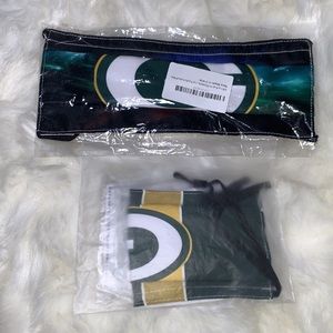 NEW GREEN BAY PACKERS 2 Pk Green Multi Face Masks